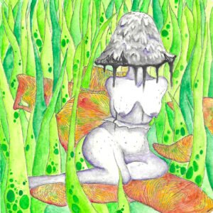 Inky cap lady (watercolor)