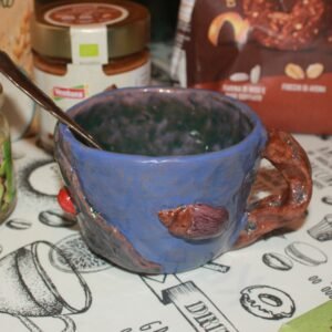 Nature clay cup with insects