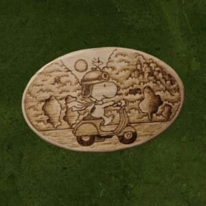 Motorized Snoopy wooden deco